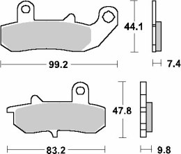 SBS PROMOCJA KLOCKI HAMULCOWE KH157 STREET STANDART CERAMIC KOLOR CZARNY PASUJE DO: SUZUKI DR 650/750/800