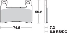 SBS PROMOCJA KLOCKI HAMULCOWE KH265 RACING DUAL CARBON HONDA CBR 600RR '03-'04 KOLOR CZARNY