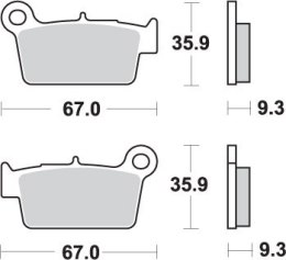 SBS PROMOCJA KLOCKI HAMULCOWE KH367 OFF-ROAD RACING SINTER KOLOR ZŁOTY PASUJE DO: YAMAHA YZ/YZF, KAWASAKI KXF, SUZUKI RMZ TYŁ