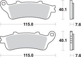 SBS PROMOCJA KLOCKI HAMULCOWE kH261 / KH281 STREET PERFORMANCE (EXCEL) SINTER HONDA ST 1100 '96-'01 KOLOR ZŁOTY