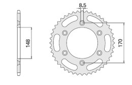 CHT ZĘBATKA TYLNA 804 42 (828-42) (JTR828.42) SUZUKI DR 600/650/800 '88-'95