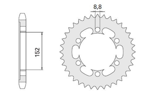 CHT ZĘBATKA TYLNA 841 42 (841-42) YAMAHA SR 500 78-80, XT 500 76-80 (ŁAŃC. 530) CHT ZĘBATKA TYLNA 841 42 (841-42) YAMAHA SR 500 78-80, XT 500 76-80 (ŁAŃC. 530)