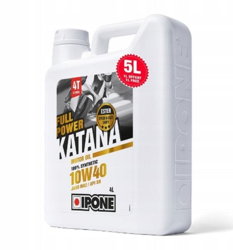 IPONE FULL POWER KATANA 10W40 OLEJ SILNIKOWY 100 % SYNTETYK 5L (ESTER MA2) PROMOCJA 4+1 (AKC) (4) IPONE FULL POWER KATANA 10W40 OLEJ SILNIKOWY 100 % SYNTETYK 5L (ESTER MA2) PROMOCJA 4+1 (AKC) (4)