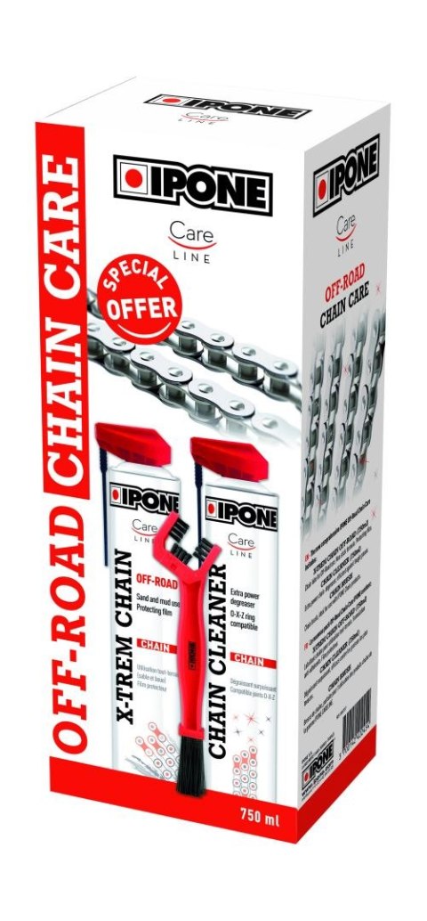 IPONE OFF ROAD CHAIN CARE ZESTAW DO CZYSZCZENIA I SMAROWANIA ŁAŃCUCHA (2 X 750ML) ZE SZCZOTKĄ (CARELINE) (AKC) (4) IPONE OFF ROAD CHAIN CARE ZESTAW DO CZYSZCZENIA I SMAROWANIA ŁAŃCUCHA (2 X 750ML) ZE SZCZOTKĄ (CARELINE) (AKC) (4)