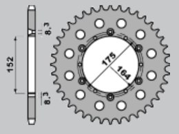 JR ZĘBATKA TYLNA ALUMINIOWA (ANODOWANA) 856 49 YAMAHA YZ/YZF 88-98 (JTR853.49) (ŁAŃC. 520) KOLOR NIEBIESKI
