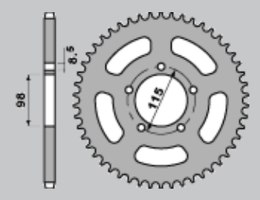 PBR ZĘBATKA TYLNA 893 46 C45 KTM SX 60/65 (ŁAŃC.420) (JTR894.46)