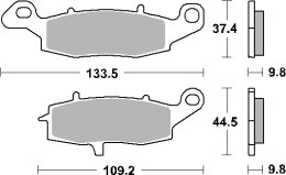SBS KLOCKI HAMULCOWE KH231 STREET PERFORMANCE (EXCEL) SINTER KOLOR ZŁOTY PASUJE DO SUZUKI 1800 INTRUDER `06 TYŁ