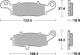 SBS KLOCKI HAMULCOWE KH231/2 STREET STANDART CERAMIC KOLOR CZARNY