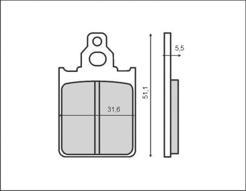 BRENTA KLOCKI HAMULCOWE KH186 (ORGANIC) PIAGGIO/VESPA, PRZÓD