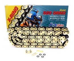 CZ ŁAŃCUCH NAPĘDOWY 520 ORMX (118 OGNIW) ACTIVE RING (X-RING) ZŁOTY DO 600 CCM (ENDURO) (34,5 KN) + ZAPINKA