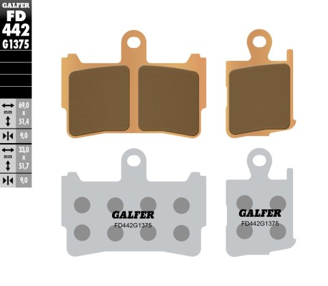 GALFER KLOCKI HAMULCOWE KH499/4 SPIEK METALICZNY (ZŁOTE) SPORT GALFER KLOCKI HAMULCOWE KH499/4 SPIEK METALICZNY (ZŁOTE) SPORT