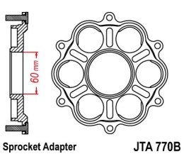 JT ADAPTER ZĘBATKI TYLNEJ DUCATI PANIGALE/S/R 1199 '12-'15, 1299 '15-'16, MONSTER 1200 '14-'16