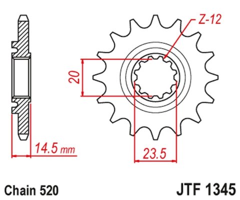 JT ZĘBATKA PRZEDNIA Z GUMĄ HONDA CRF 450 L-K '19 (JTF1345.13RB)* (ŁAŃC. 520) JT ZĘBATKA PRZEDNIA Z GUMĄ HONDA CRF 450 L-K '19 (JTF1345.13RB)* (ŁAŃC. 520)