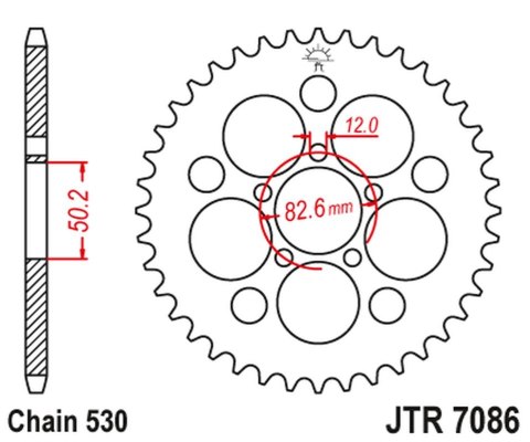 JT ZĘBATKA TYLNA HARLEY DAVIDSON XLH 883/1200 SPORTSTER (86-92) (ŁAŃC. 530) JT ZĘBATKA TYLNA HARLEY DAVIDSON XLH 883/1200 SPORTSTER (86-92) (ŁAŃC. 530)