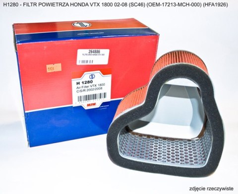 MIW (MEIWA) FILTR POWIETRZA HONDA VTX 1800 02-08 (SC46) (OEM-17213-MCH-000) (HFA1926) MIW (MEIWA) FILTR POWIETRZA HONDA VTX 1800 02-08 (SC46) (OEM-17213-MCH-000) (HFA1926)