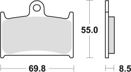 TRW ZF KLOCKI HAMULCOWE KH145 KH236 ORGANIC SUZUKI GSXR 750 88-93, GSXR 1100 89-92, TRIUMPH DAYTONA 955 96-06, SPEED TRIPLE 955 