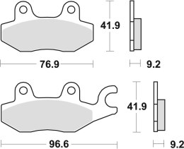 TRW ZF KLOCKI HAMULCOWE KH197 ORGANIC HONDA XLV 125 01-13, VT 125 SHADOW 99-08, SUZUKI BURGMAN 125 '14-, YAMAHA TZR 50 97-00, PR
