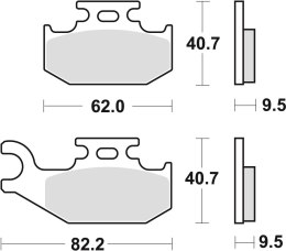 TRW ZF KLOCKI HAMULCOWE KH317 SINTER OFFROAD SUZUKI LTF 500 03-04, YAMAHA YXR 660 04-06 YFM 700 RAPTOR 06-, TYŁ