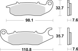 TRW ZF KLOCKI HAMULCOWE KH375 ORGANIC HONDA CBF 125 09-16, CBR 125 04-17, PRZÓD