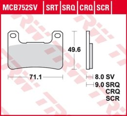 TRW ZF KLOCKI HAMULCOWE KH379 SINTER STREET KAWASAKI Z 900 18-, KLZ 1000 19-, H2 18-, Z 1000 10-, ZX10R 08-15, SUZUKI GSXR 600 /