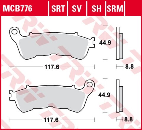 TRW ZF KLOCKI HAMULCOWE KH388 SINTER STREET HONDA CBF 500 04-08, CBF 600 04-15, NT 700 V 06-13, XL 700 V 08-13, XL 1000 V 04-13, TRW ZF KLOCKI HAMULCOWE KH388 SINTER STREET HONDA CBF 500 04-08, CBF 600 04-15, NT 700 V 06-13, XL 700 V 08-13, XL 1000 V 04-13,