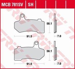 TRW ZF KLOCKI HAMULCOWE KH409 SINTER STREET HARLEY-DAVIDSON 1130 / 1250 / 1584 / 1690 / 1750 / 1800 / 1870 / 1923 06-21,TYŁ