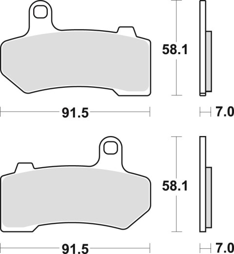 TRW ZF KLOCKI HAMULCOWE KH409 SINTER STREET HARLEY-DAVIDSON 1130 / 1250 / 1584 / 1690 / 1750 / 1800 / 1870 / 1923 06-21,TYŁ
