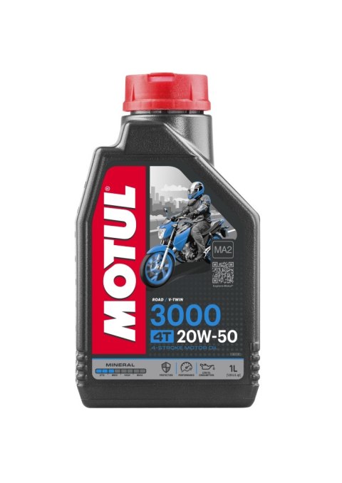 MOTUL OLEJ SILNIK 3000 4T 20W50 1L (MINERALNY) MOTUL OLEJ SILNIK 3000 4T 20W50 1L (MINERALNY)