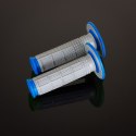 RENTHAL MANETKI MX DUAL COMPOUND TAPERED BLUE H/WAFF, DWUSKŁADNIKOWE, KOLOR SZARY/NIEBIESKI