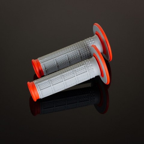 RENTHAL MANETKI MX DUAL COMPOUND TAPERED HALF WAFFLE, DWUSKŁADNIKOWE, KOLOR SZARY/POMARAŃCZOWY RENTHAL MANETKI MX DUAL COMPOUND TAPERED HALF WAFFLE, DWUSKŁADNIKOWE, KOLOR SZARY/POMARAŃCZOWY