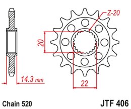JT ZĘBATKA PRZEDNIA BMW G 310GS '16-