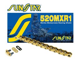 SUNSTAR ŁAŃCUCH NAPĘDOWY 520MXR1-122G MOTOCROSS DO 500 CCM, KOLOR ZŁOTY (35,6KN) (520ERT3) OTWARTY + ZAPINKA