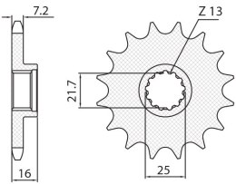 SUNSTAR ZĘBATKA PRZEDNIA 2093 15 KAWASAKI ZX6R '98-'02 (JTF1535.15) (ŁAŃC. 525) (209315JT)