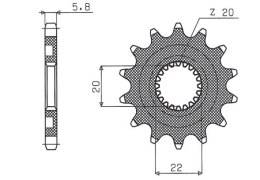 SUNSTAR ZĘBATKA PRZEDNIA 2103 12 YAMAHA YZF 250 '01-'25, WRF 250 '01-'25 (JTF1590.12) (ŁAŃC. 520) (210312JT)