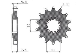 SUNSTAR ZĘBATKA PRZEDNIA 2120 13 HONDA CR 125R '04-'07, CRF 250R/X '04-'17 (JTF1323.13) (ŁAŃC. 520) (212013JT)