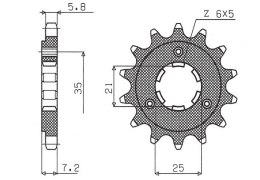 SUNSTAR ZĘBATKA PRZEDNIA 437 16 SUZUKI DR 600/650 (JTF437.16) (ŁAŃC. 520) (43716JT)