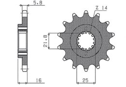 SUNSTAR ZĘBATKA PRZEDNIA 490 14 DUCATI MONSTER 600/750/900 (JTF736.14) (ŁAŃC. 520) (49014JT)