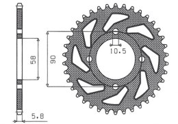 SUNSTAR ZĘBATKA TYLNA 279 45 HONDA XL 125V VARADERO '01-'13 (JTR273.45)* (ZAMIENNA Z 4668 45) (ŁAŃC. 520) (27945JT)