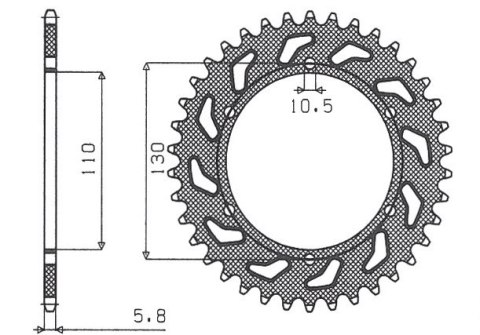 SUNSTAR ZĘBATKA TYLNA 504 42 KAWASAKI ER5 (97-06) (JTR486.42) (ŁAŃC. 520) (50442JT) SUNSTAR ZĘBATKA TYLNA 504 42 KAWASAKI ER5 (97-06) (JTR486.42) (ŁAŃC. 520) (50442JT)