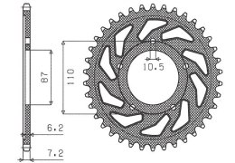 SUNSTAR ZĘBATKA TYLNA 828 45 SUZUKI SV 650 99-13 (JTR807.45) (ŁAŃC. 525) (82845JT)