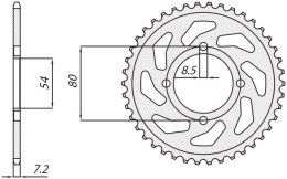 SUNSTAR ZĘBATKA TYLNA 838 45 YAMAHA YBR 125 05-12 , JUNAK 125 (JTR838.45) (ŁAŃC. 428) (83845JT)