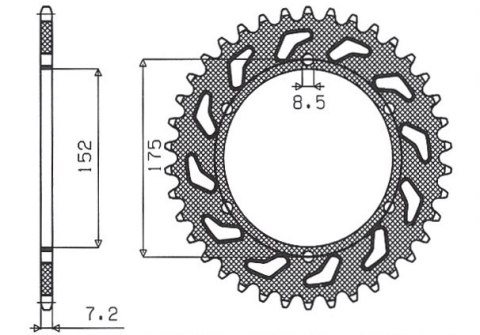 SUNSTAR ZĘBATKA TYLNA 844 57 YAMAHA DT 125R/RE 99-06 (JTR839.57) (ŁAŃC. 428) (84457JT) SUNSTAR ZĘBATKA TYLNA 844 57 YAMAHA DT 125R/RE 99-06 (JTR839.57) (ŁAŃC. 428) (84457JT)