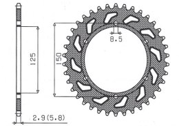 SUNSTAR ZĘBATKA TYLNA 899 40 KTM SX/EXC (JTR897.40) (ŁAŃC. 520) (89940JT)