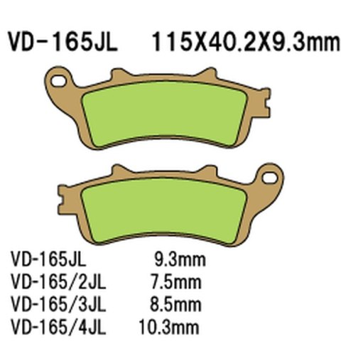 VESRAH KLOCKI HAMULCOWE KH261 / KH281 SPIEK METALICZNY (ZŁOTE) (MADE IN JAPAN)
