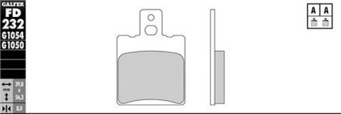 GALFER KLOCKI HAMULCOWE KH047 PÓŁMETALICZNE SCOOTER (GRUBOŚĆ 8,0MM) GALFER KLOCKI HAMULCOWE KH047 PÓŁMETALICZNE SCOOTER (GRUBOŚĆ 8,0MM)