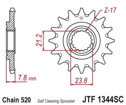 JT ZĘBATKA PRZEDNIA 2320 14 HONDA CRF 250R 18-19 SAMOOCZYSZCZAJĄCA (232014JTSC) (ŁAŃC. 520)