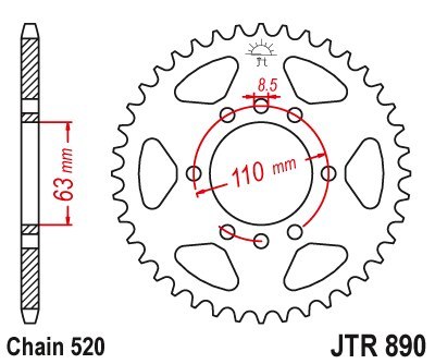 JT ZĘBATKA TYLNA 4675 45 KTM 125 DUKE '14-18, 390 DUKE/RC '13-18 (467545JTZBK)* (ŁAŃC. 520) KOLOR CZARNY JT ZĘBATKA TYLNA 4675 45 KTM 125 DUKE '14-18, 390 DUKE/RC '13-18 (467545JTZBK)* (ŁAŃC. 520) KOLOR CZARNY