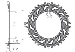 SUNSTAR ZĘBATKA TYLNA 4385 47 YAMAHA R6 '06-'15, MT-09 '14-'15 (+3), SUZUKI GSXR 750 '11-'15, SUZUKI GSX R 600 '11-'15, GSX-8S '