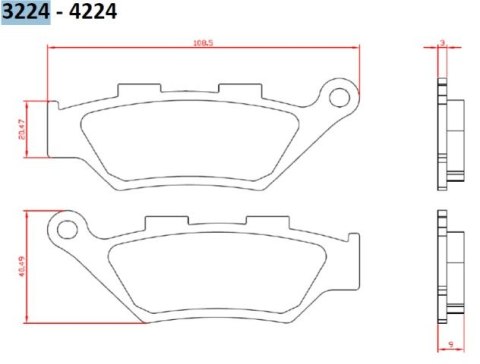 BRENTA KLOCKI HAMULCOWE KH322 BENELLI IMPERIALE 400 '19-, LEONCIO 500 '18-19, TRK500 '18-20, PRZÓD (FT 3224) BRENTA KLOCKI HAMULCOWE KH322 BENELLI IMPERIALE 400 '19-, LEONCIO 500 '18-19, TRK500 '18-20, PRZÓD (FT 3224)