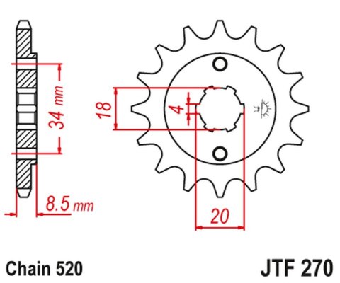 JT ZĘBATKA PRZEDNIA 2046 14 HONDA CA 125 '95-01', CB/CBX/CM/CMX 250 '83-16' (204614JT) (ŁAŃC. 520) JT ZĘBATKA PRZEDNIA 2046 14 HONDA CA 125 '95-01', CB/CBX/CM/CMX 250 '83-16' (204614JT) (ŁAŃC. 520)